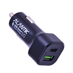 ALIMENTATORE CARICATORE USB CARICABATTERIA PER AUTO 3.0A ALANTIK CARUQC 2 PORTE USB 1 PORT TYPE-C