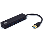 HUB USB 3.0 4 PORTE EWENT EW1136 NERO MULTIPRESA USB 3.1