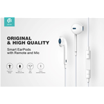 CUFFIE AURICOLARI CON MICROFONO E CONTROLLO EARPODS 1,2 METRI BIANCO DEVIA DESMEP077W