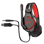 CUFFIE HEADSETS GAMING CTESPORTS QUASAB NERO/ROSSA CON MICROFONO