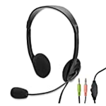 CUFFIE STEREO + MICROFONO CON CONTROLLO VOLUME COLORE NERO EWENT EW3563