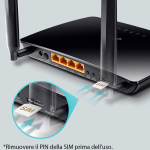 ROUTER MODEM 4G LTE CON 4 PORTE LAN E 2 ANTENNE WIFI CON SLOT SIM TP-LINK TL-MR6400