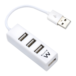 HUB USB 2.0 4 PORTE EWENT EW1122 BIANCO MULTIPRESA USB 2.0