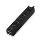 HUB USB 2.0 7 PORTE EWENT EW1130 NERO MULTIPRESA USB 2.0 CON TASTO ON/OFF