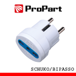 PRESA ADATTATORE BIPASSO A SCHUKO PROPART PES1010-WP