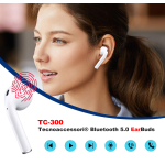 AURICOLARI CUFFIE CON MICROFONO BLUETOOTH V5.0 TECNOACCESSORI modello TC 300 COLORE BIANCO