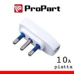 SPINA ITALIANA 250V 10A 2P+T PIATTA PROPART PES1028-WP