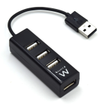 HUB USB 2.0 4 PORTE EWENT EW1123 NERO MULTIPRESA USB 2.0