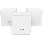 Tenda Sistema Wifi Mesh Nova MW3, Dual Band AC1200 Con Copertura Fino a 300, 2 Porte Gigabit Ethernet, Auto Organizza la Rete, Parental Control, Confezione da 3 Pezzi 