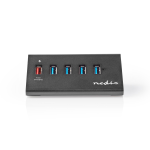 Hub Multiporta USB 5-Port | QC3.0 / USB 3.2 Gen1 | Alimentazione a USB / Alimentazione da rete | 5 Gbps | 5x USB