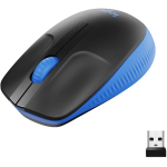 Logitech M190 Mouse Wireless, Design Ricurvo Ambidestro, Batteria fino a 18 Mesi con Funzione Risparmio Energia, Ricevitore USB, Cursore di Precisione, Rotella di Scorrimento, Blu