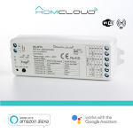 MODULO CONTROLLER RICEVITORE STRISCE LED WIFI DIM 12/24V DC, 5CH*3A, Wi-Fi+RF2.4G RGB+CCT. Controllo con smartphone o vocalmente.