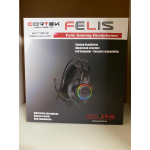 CUFFIE GAMING CORTEK FELIS NERA CON ILLUMINAZIONE RGB CON MICROFONO JACK 3,5MM + USB