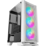 Mars Gaming MC-C Bianco Case PC ATX, Pannello Frontal Metal-Mesh, Vetro Temperato, 3 Ventole AAnteriori FRGB 120mm