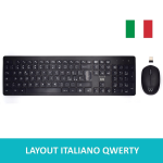 KIT TASTIERA + MOUSE WIRELESS EWENT EW3255 LAYOUT ITALIANA | NERO