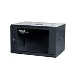 RACK A PARETE 6U 600X450X370 (1VEN,4MON.) LAT.REM., NERO