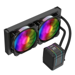 ALSEYE Raffreddatore a liquido CPU M240 Plus, temperatura visualizzata ARGB AIO CPU raffreddamento ad acqua con radiatore da 240 mm e doppia ventola ARGB PWM da 120 mm, supporta Intel AMD, LGA1700