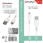 CAVO DATI E CARICA LIGHTNING 1 METRO IPHONE 5V 2,4AH BIANCO | PROPART PP1LT570W