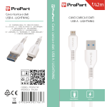 CAVO DATI E CARICA LIGHTNING 2 METRI IPHONE 5V 2,4AH BIANCO | PROPART PP2LT617W