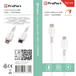 CAVO DATI E CARICA LIGHTNING A TYPE-C 1,5 METRI 3AH BIANCO | PROPART PP15CL624W