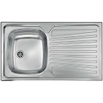 Cm lavello incasso mondial 86x50 1 vasca con gocciolatoio acciaio inox prelucidato - 011503 PS