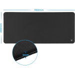 Ewent Tappetino per Mouse XXL, MousePad Rettangolare 900x400x3mm in Poliestere (Lycra) Nero e Base in Gomma, Durevole e Facile da pulire, Superficie Antiscivolo, Migliora la Precisione e la Velocità